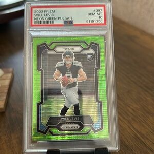 **** 2023 PANINI PRIZM WILL LEVIS NEON GREEN PULSAR PSA#10